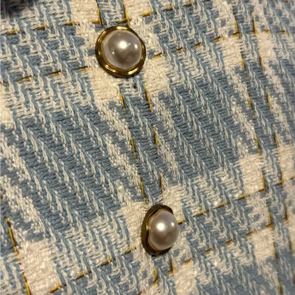 Ivy City Co Long Sleeve Blue and Cream MyKayla thick Plaid Dress - Picture 3 of 7